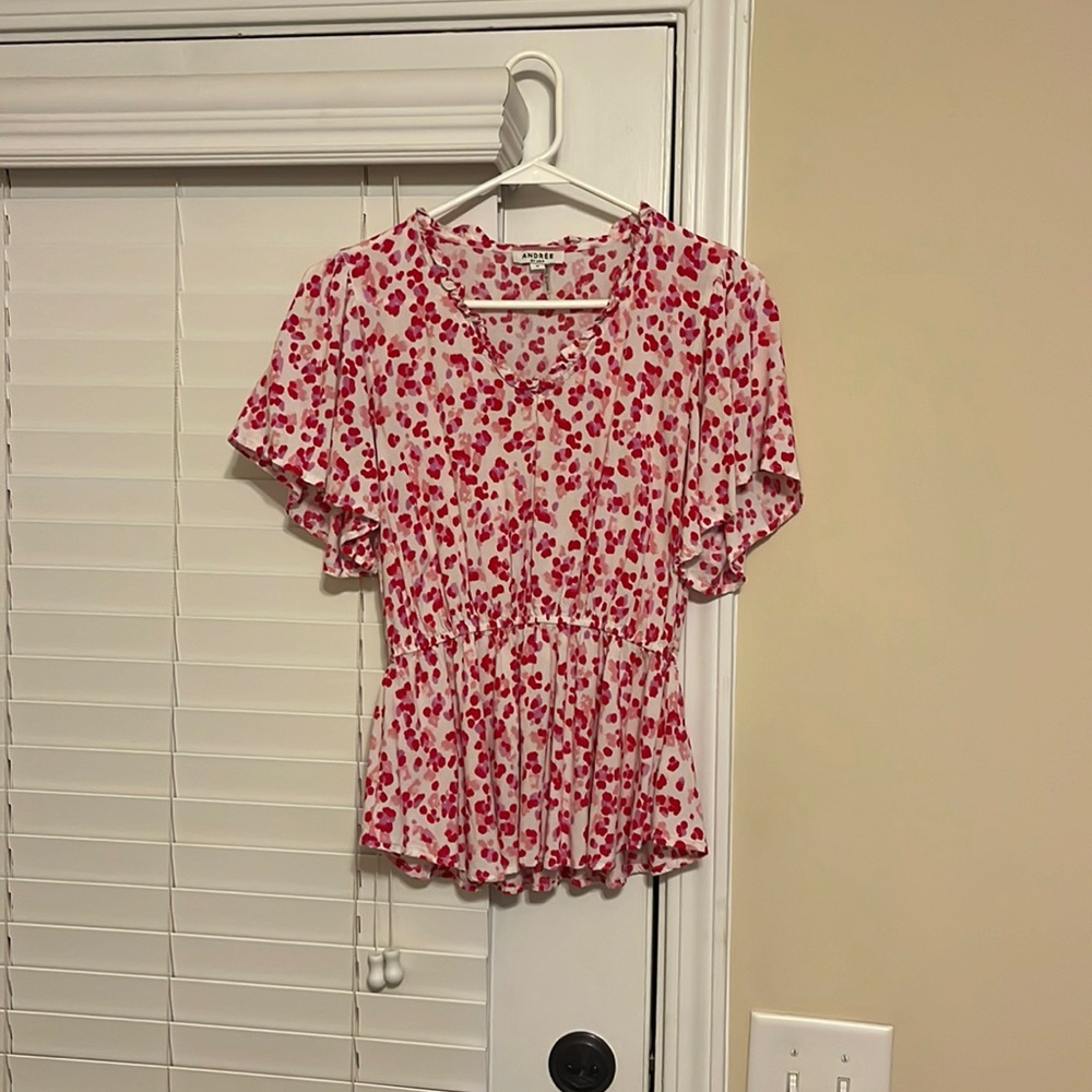 Pink cheetah print dressy top